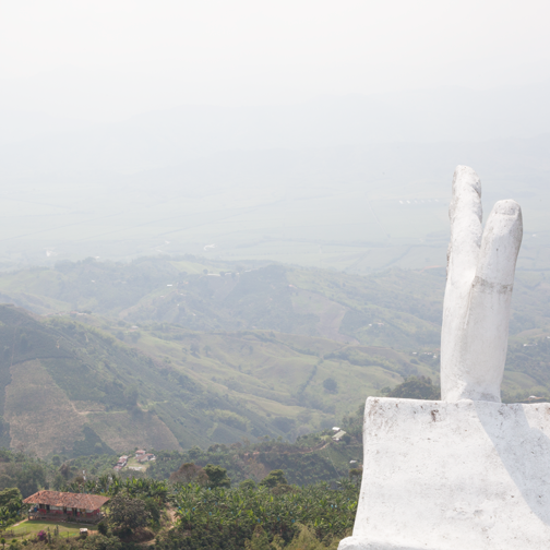View of the countryside from the Cristo Rey statue in Belalcazar: Colombia
